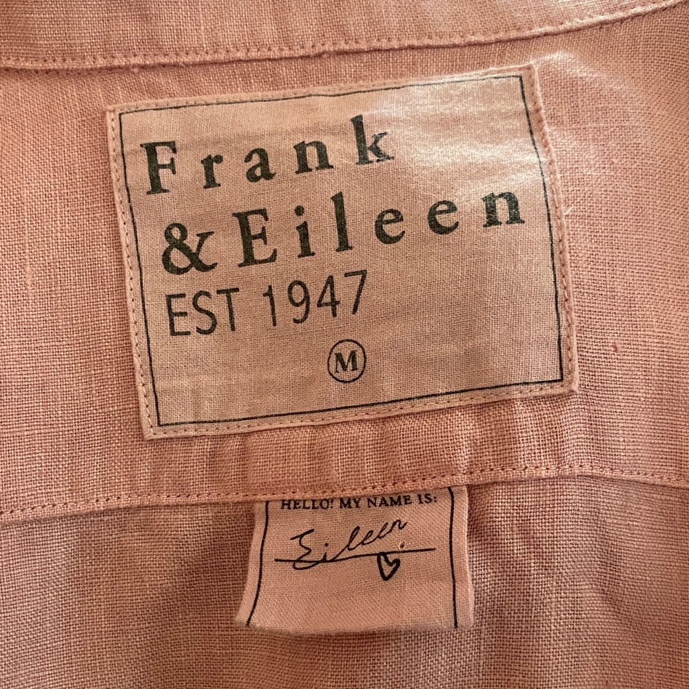 Frank & Eileen Pink/Mauve women’s linen long sleeve shirt - Picture 9 of 11